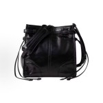 PRADA Bonnie metal hardware accessories enamel-coated triangular logo single-shoulder bag for women in black